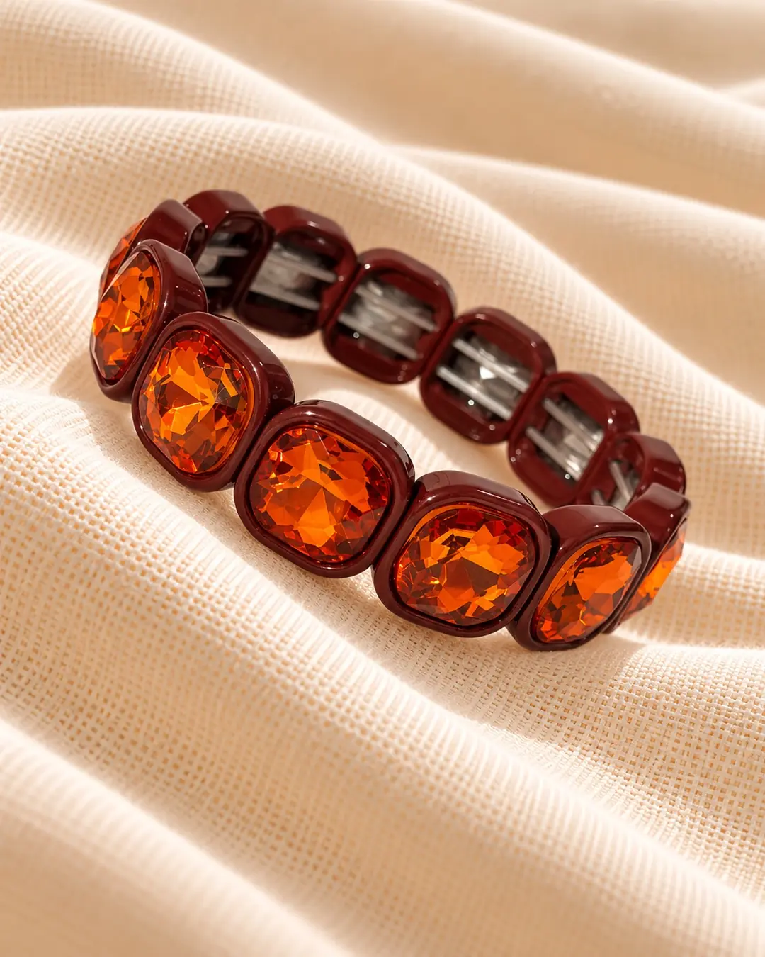 Bordo kristal taşlı bileklik